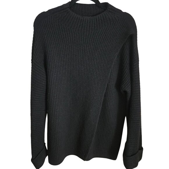 Athleta Azalea Sweater Black Merino Wool Cashmere Blend Heavyweight Size S - Picture 2 of 9